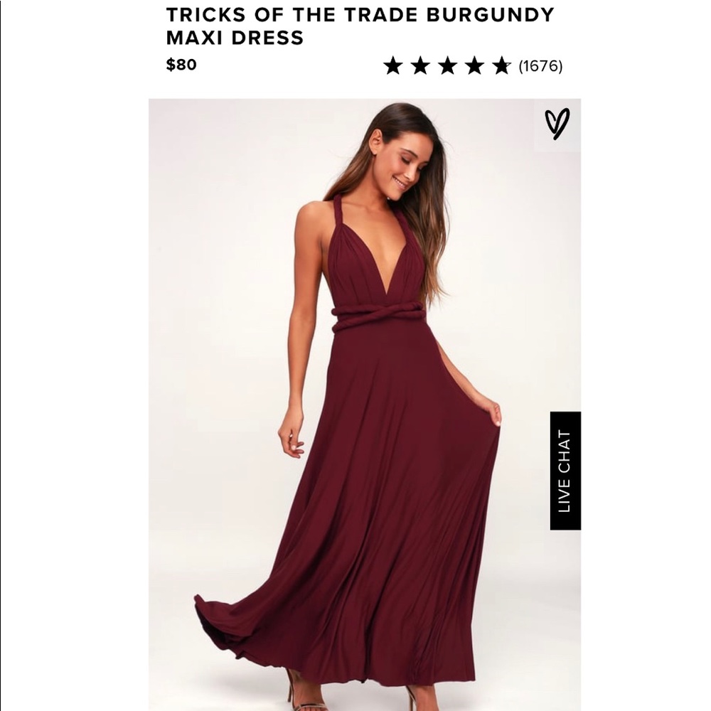 TRICKS OF THE TRADE BURGUNDY MAXI DRESS